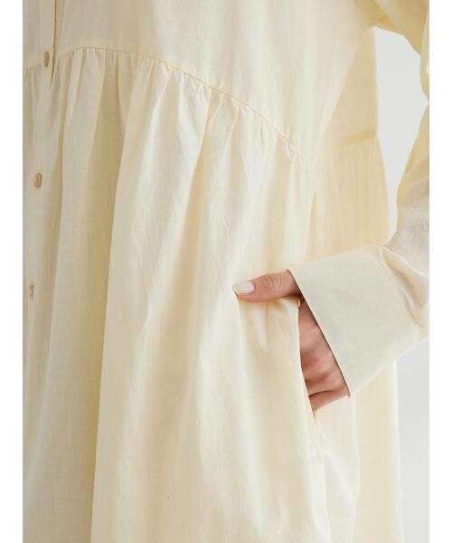 Green　Parks（グリーンパークス）の「ボリュームギャザーシャツワンピース（シャツワンピース・レディース・ラベンダー/チャコールグレー/ホワイト系その他2・FREE）」の12枚目の写真