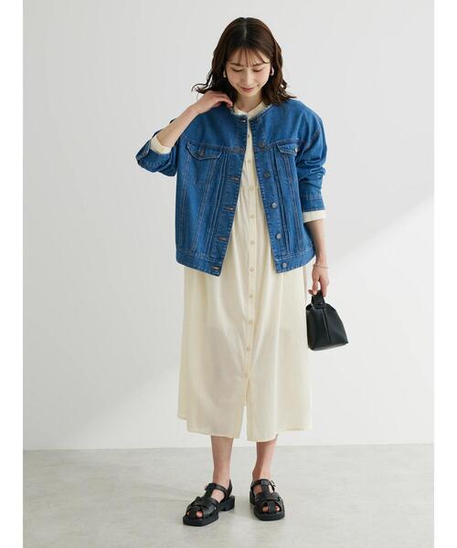 Green　Parks（グリーンパークス）の「ボリュームギャザーシャツワンピース（シャツワンピース・レディース・ラベンダー/チャコールグレー/ホワイト系その他2・FREE）」の13枚目の写真