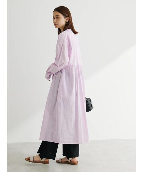 Green　Parks（グリーンパークス）の「ボリュームギャザーシャツワンピース（シャツワンピース・レディース・ラベンダー/チャコールグレー/ホワイト系その他2・FREE）」の15枚目の写真