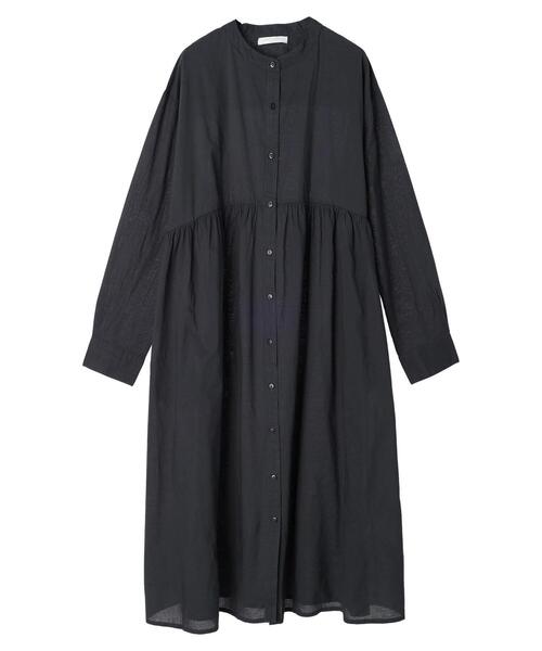 Green　Parks（グリーンパークス）の「ボリュームギャザーシャツワンピース（シャツワンピース・レディース・ラベンダー/チャコールグレー/ホワイト系その他2・FREE）」の3枚目の写真