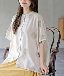 rps | サガラ刺繍バンドカラードルマンブラウス(シャツ/ブラウス)