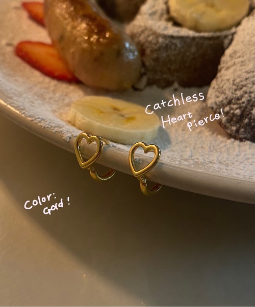 whim(ウィム)の「Tiny Heart Catchless Pierce-ハートキャッチレスピアス-(ピアス(両耳用)・レディース・シルバー/ゴールド・FREE)」の1枚目の写真