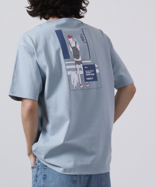 FUNALIVE(ファンアライブ)の「FINCK'S イラスト柄 オーバーサイズ半袖Tシャツ(Tシャツ/カットソー・メンズ・ホワイト系その他3/グリーン/ホワイト系その他/グレー系その他2/グレー系その他3/ラベンダー/サンドベージュ/グレー系その他/チャコールグレー/オフホワイト/ホワイト系その他2/サックスブルー・XL/L/M)」の11枚目の写真