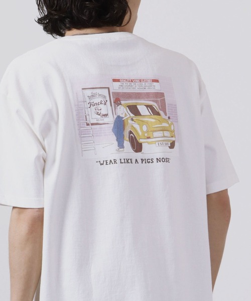 FUNALIVE(ファンアライブ)の「FINCK'S イラスト柄 オーバーサイズ半袖Tシャツ(Tシャツ/カットソー・メンズ・ホワイト系その他3/グリーン/ホワイト系その他/グレー系その他2/グレー系その他3/ラベンダー/サンドベージュ/グレー系その他/チャコールグレー/オフホワイト/ホワイト系その他2/サックスブルー・XL/L/M)」の5枚目の写真