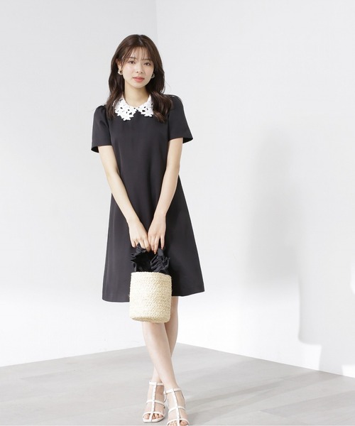 PROPORTION BODY DRESSING(プロポーションボディドレッシング)の「レースカラー取外しワンピース / 1213240502(ワンピース・レディース・ブラック/ベージュ・MEDIUM/SMALL)」の9枚目の写真