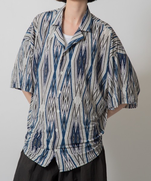 D.TT.K（ディティーティーケー）の「【ユニセックス】RETRO OVERSIZED SHIRTS レトロ柄 オーバーサイズ シルエット シャツ（シャツ/ブラウス・メンズ・ネイビー/チャコールグレー・FREE）」の18枚目の写真