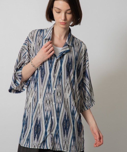 D.TT.K（ディティーティーケー）の「【ユニセックス】RETRO OVERSIZED SHIRTS レトロ柄 オーバーサイズ シルエット シャツ（シャツ/ブラウス・メンズ・ネイビー/チャコールグレー・FREE）」の19枚目の写真