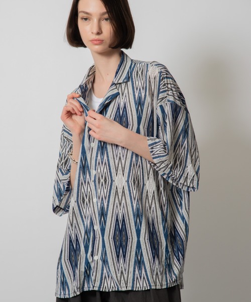D.TT.K（ディティーティーケー）の「【ユニセックス】RETRO OVERSIZED SHIRTS レトロ柄 オーバーサイズ シルエット シャツ（シャツ/ブラウス・メンズ・ネイビー/チャコールグレー・FREE）」の20枚目の写真