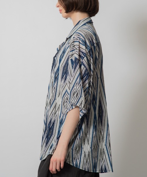 D.TT.K（ディティーティーケー）の「【ユニセックス】RETRO OVERSIZED SHIRTS レトロ柄 オーバーサイズ シルエット シャツ（シャツ/ブラウス・メンズ・ネイビー/チャコールグレー・FREE）」の21枚目の写真