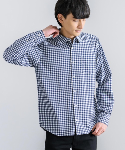 Rocky Monroe(ロッキーモンロー)の「日本製 ナノファイン加工 ブロードレギュラーカラー 長袖シャツ(シャツ/ブラウス・メンズ・ベージュ/ブラック/ホワイト/カーキ/サックスブルー/ネイビー/ワイン/ブラック系その他/ライトピンク/ブラック系その他2/ネイビー系/ネイビー系1・LL/M/L)」の10枚目の写真