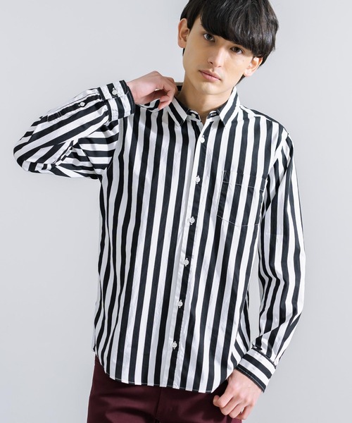 Rocky Monroe(ロッキーモンロー)の「日本製 ナノファイン加工 ブロードレギュラーカラー 長袖シャツ(シャツ/ブラウス・メンズ・ベージュ/ブラック/ホワイト/カーキ/サックスブルー/ネイビー/ワイン/ブラック系その他/ライトピンク/ブラック系その他2/ネイビー系/ネイビー系1・LL/M/L)」の4枚目の写真