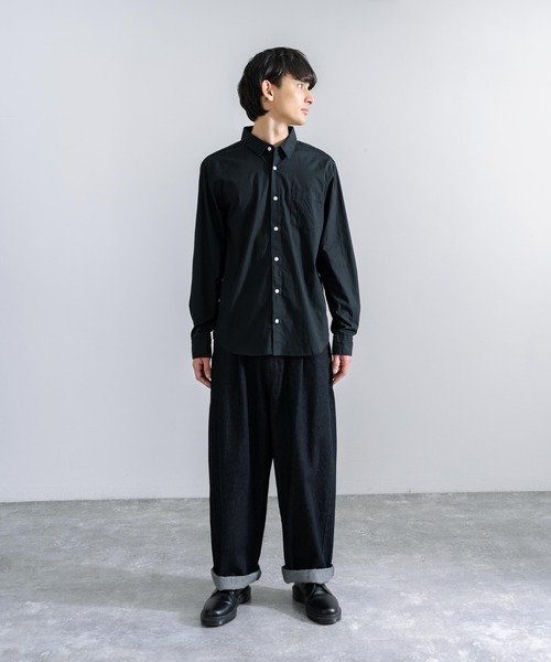 Rocky Monroe(ロッキーモンロー)の「日本製 ナノファイン加工 ブロードレギュラーカラー 長袖シャツ(シャツ/ブラウス・メンズ・ベージュ/ブラック/ホワイト/カーキ/サックスブルー/ネイビー/ワイン/ブラック系その他/ライトピンク/ブラック系その他2/ネイビー系/ネイビー系1・LL/M/L)」の14枚目の写真
