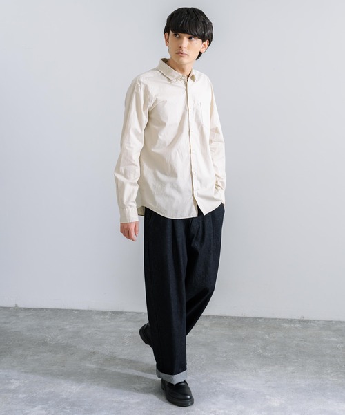 Rocky Monroe(ロッキーモンロー)の「日本製 ナノファイン加工 ブロードレギュラーカラー 長袖シャツ(シャツ/ブラウス・メンズ・ベージュ/ブラック/ホワイト/カーキ/サックスブルー/ネイビー/ワイン/ブラック系その他/ライトピンク/ブラック系その他2/ネイビー系/ネイビー系1・LL/M/L)」の16枚目の写真