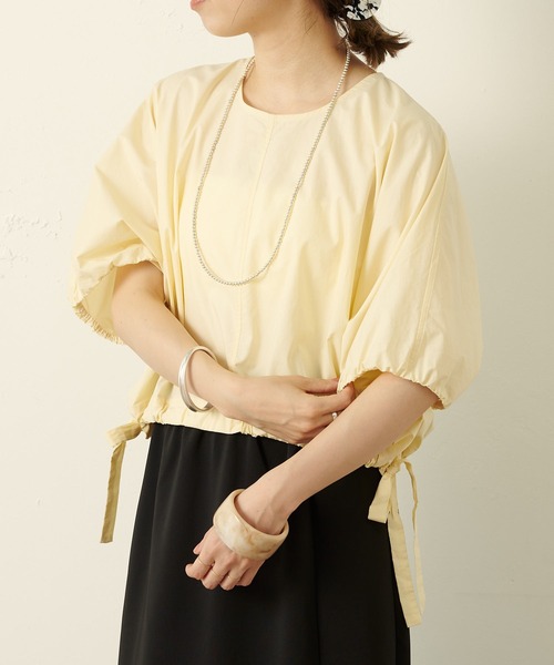 Omekashi(オメカシ)の「バルーンショートシャツ(シャツ/ブラウス・レディース・オフホワイト/ブラック/ベージュ・FREE)」の7枚目の写真