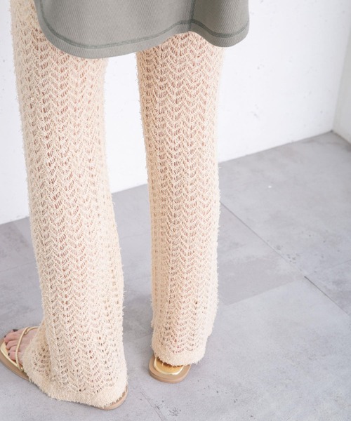 KBF（ケイビーエフ）の「透かし編みニットパンツ（その他パンツ・レディース・ブラック/ベージュ/ブラウン・ONE）」の9枚目の写真