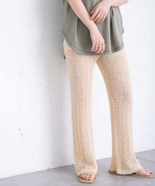 KBF（ケイビーエフ）の「透かし編みニットパンツ（その他パンツ・レディース・ブラック/ベージュ/ブラウン・ONE）」の10枚目の写真