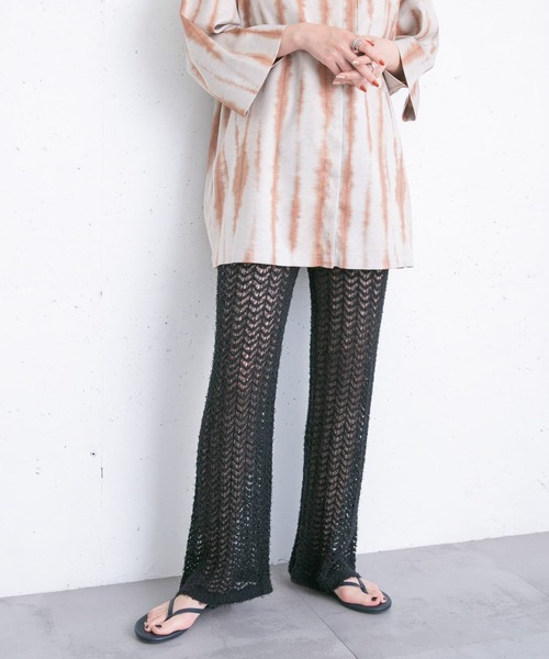 KBF（ケイビーエフ）の「透かし編みニットパンツ（その他パンツ・レディース・ブラック/ベージュ/ブラウン・ONE）」の15枚目の写真