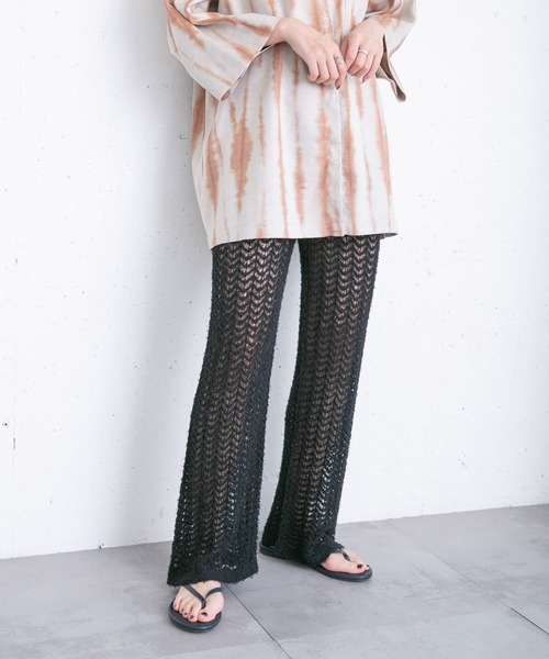 KBF（ケイビーエフ）の「透かし編みニットパンツ（その他パンツ・レディース・ブラック/ベージュ/ブラウン・ONE）」の16枚目の写真