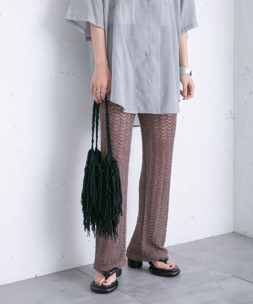 KBF（ケイビーエフ）の「透かし編みニットパンツ（その他パンツ・レディース・ブラック/ベージュ/ブラウン・ONE）」の22枚目の写真