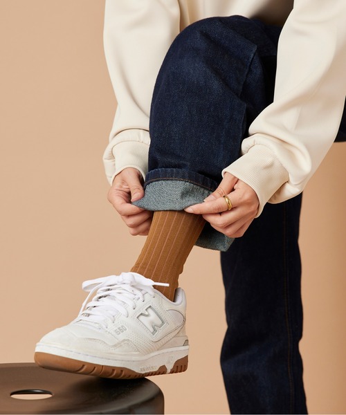 YUQRI（ユクリ）の「【YUQRI】attach broad rib（ソックス/靴下・メンズ・ホワイト/ライトグレー/ベージュ/パープル/ブラウン/オレンジ/ダークグレー/ベージュ系2/ブラック系その他2/ネイビー系2/ブラック系2・S/M）」の6枚目の写真