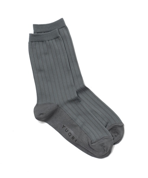 YUQRI（ユクリ）の「【YUQRI】attach broad rib（ソックス/靴下・メンズ・ホワイト/ライトグレー/ベージュ/パープル/ブラウン/オレンジ/ダークグレー/ベージュ系2/ブラック系その他2/ネイビー系2/ブラック系2・S/M）」の5枚目の写真