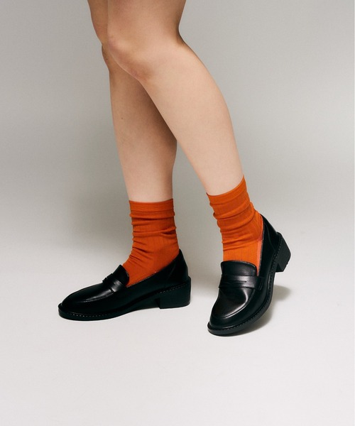 YUQRI（ユクリ）の「【YUQRI】attach broad rib（ソックス/靴下・メンズ・ホワイト/ライトグレー/ベージュ/パープル/ブラウン/オレンジ/ダークグレー/ベージュ系2/ブラック系その他2/ネイビー系2/ブラック系2・S/M）」の19枚目の写真