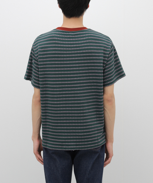 BRAIN DEAD/ブレインデッド】Raised Dot Striped T-shirt：T