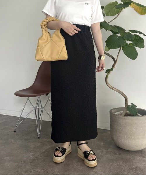 prose verse(プロズヴェール)の「ストレッチポップコーンナロースカート(スカート・レディース・ブラック/グリーン/ブルー・MEDIUM)」の5枚目の写真