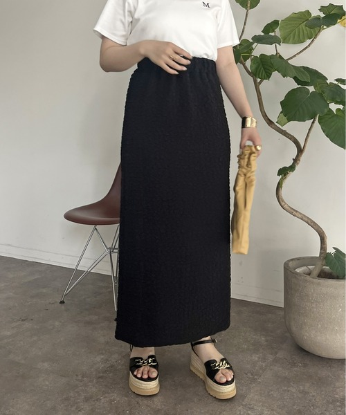 prose verse(プロズヴェール)の「ストレッチポップコーンナロースカート(スカート・レディース・ブラック/グリーン/ブルー・MEDIUM)」の7枚目の写真