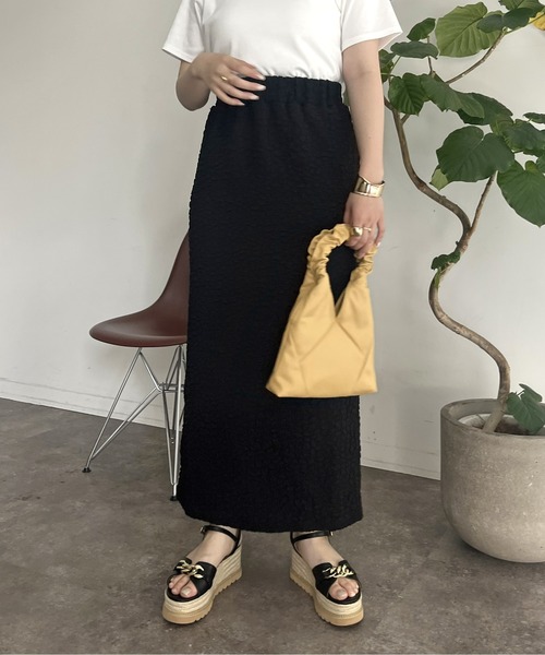 prose verse(プロズヴェール)の「ストレッチポップコーンナロースカート(スカート・レディース・ブラック/グリーン/ブルー・MEDIUM)」の8枚目の写真