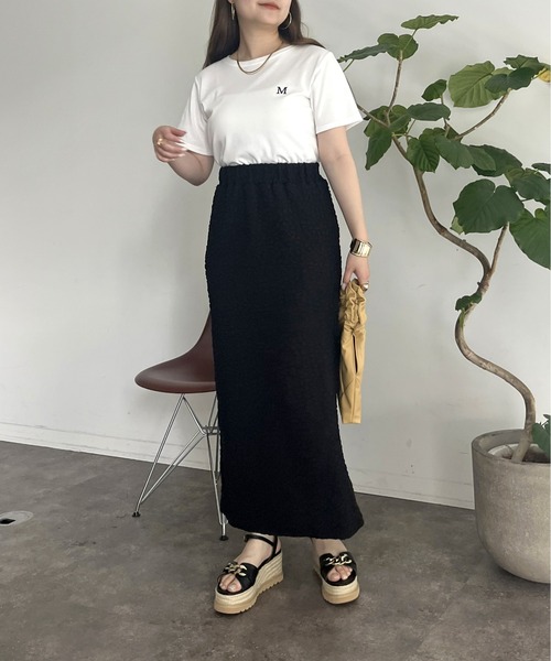 prose verse(プロズヴェール)の「ストレッチポップコーンナロースカート(スカート・レディース・ブラック/グリーン/ブルー・MEDIUM)」の10枚目の写真