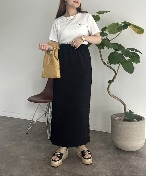 prose verse(プロズヴェール)の「ストレッチポップコーンナロースカート(スカート・レディース・ブラック/グリーン/ブルー・MEDIUM)」の13枚目の写真