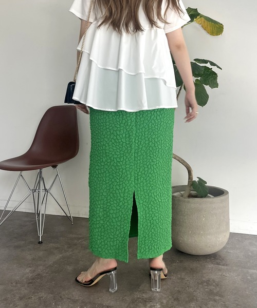prose verse(プロズヴェール)の「ストレッチポップコーンナロースカート(スカート・レディース・ブラック/グリーン/ブルー・MEDIUM)」の18枚目の写真