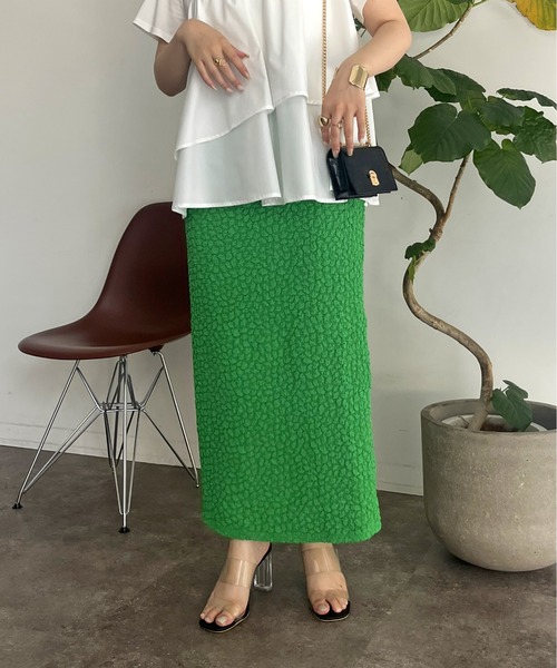 prose verse(プロズヴェール)の「ストレッチポップコーンナロースカート(スカート・レディース・ブラック/グリーン/ブルー・MEDIUM)」の20枚目の写真