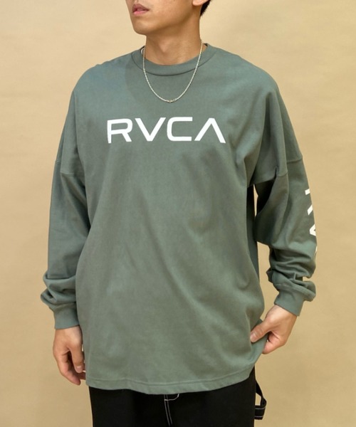 RVCA（ルーカ）の「RVCA/ルーカ ロゴロンT オーバーサイズ ドロップショルダー BD042-064（Tシャツ/カットソー・メンズ・カーキ/ブラック×ブラック/ホワイト×ブラック・M/S/L）」の15枚目の写真