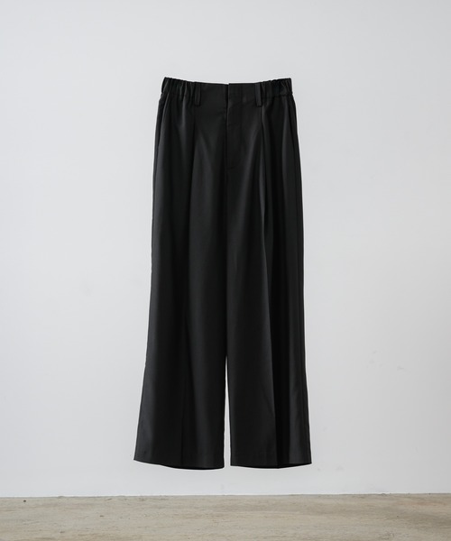 ADAMASTE（アダマスト）の「ワンタックワイドテーパードスラックス【セットアップ対応】【低身長向け】（スラックス・メンズ・ブラック・LARGE/MEDIUM/SMALL）」の8枚目の写真