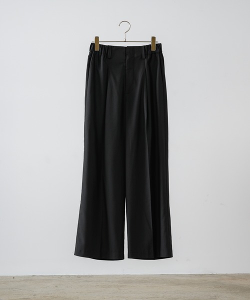 ADAMASTE（アダマスト）の「ワンタックワイドテーパードスラックス【セットアップ対応】【低身長向け】（スラックス・メンズ・ブラック・LARGE/MEDIUM/SMALL）」の9枚目の写真