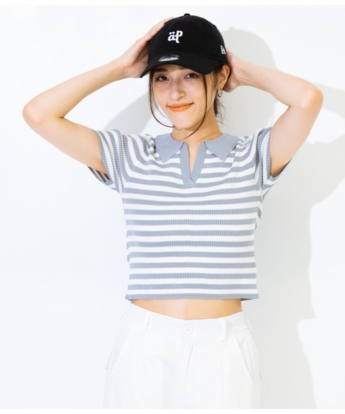 ANAP(アナップ)の「ポロカラーリブニットトップスカットソー(ポロシャツ・レディース・ブラック/ブラウン/グレー・FREE)」の19枚目の写真