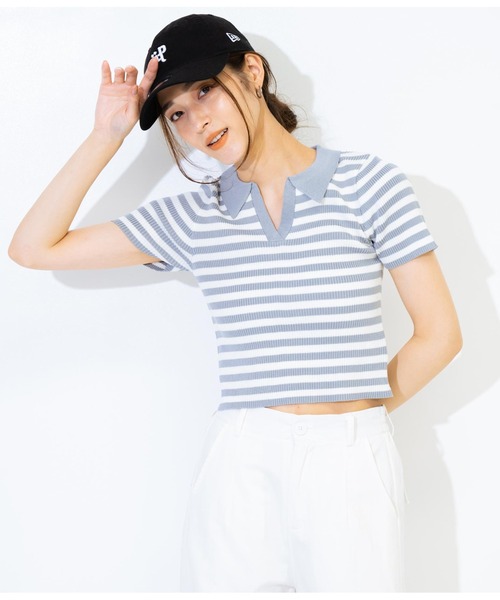 ANAP(アナップ)の「ポロカラーリブニットトップスカットソー(ポロシャツ・レディース・ブラック/ブラウン/グレー・FREE)」の11枚目の写真