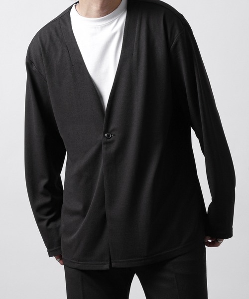 ZIP FIVE（ジップファイブ）の「【ZIP FIVE】【楽かるイージー】ポリエステルメッシュノーカラージャケット【機能素材】（ノーカラージャケット・メンズ・ブラック/ネイビー・SMALL/MEDIUM/LARGE/X-LARGE）」の15枚目の写真