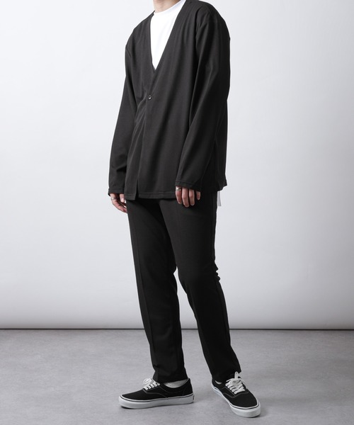 ZIP FIVE（ジップファイブ）の「【ZIP FIVE】【楽かるイージー】ポリエステルメッシュノーカラージャケット【機能素材】（ノーカラージャケット・メンズ・ブラック/ネイビー・SMALL/MEDIUM/LARGE/X-LARGE）」の9枚目の写真