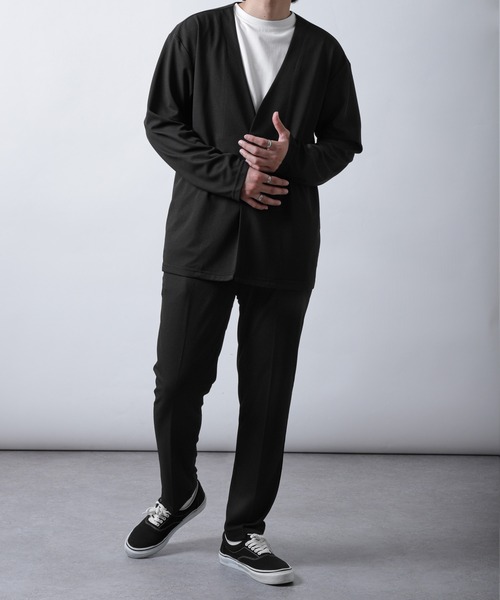 ZIP FIVE（ジップファイブ）の「【ZIP FIVE】【楽かるイージー】ポリエステルメッシュノーカラージャケット【機能素材】（ノーカラージャケット・メンズ・ブラック/ネイビー・SMALL/MEDIUM/LARGE/X-LARGE）」の3枚目の写真