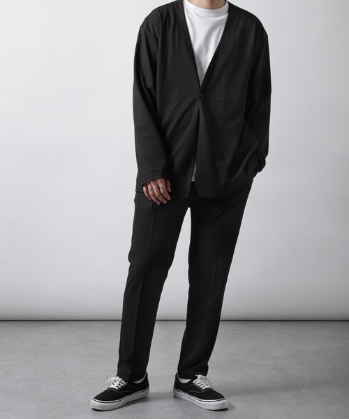 ZIP FIVE（ジップファイブ）の「【ZIP FIVE】【楽かるイージー】ポリエステルメッシュノーカラージャケット【機能素材】（ノーカラージャケット・メンズ・ブラック/ネイビー・SMALL/MEDIUM/LARGE/X-LARGE）」の6枚目の写真