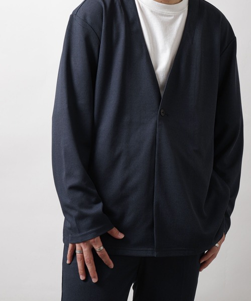 ZIP FIVE（ジップファイブ）の「【ZIP FIVE】【楽かるイージー】ポリエステルメッシュノーカラージャケット【機能素材】（ノーカラージャケット・メンズ・ブラック/ネイビー・SMALL/MEDIUM/LARGE/X-LARGE）」の22枚目の写真