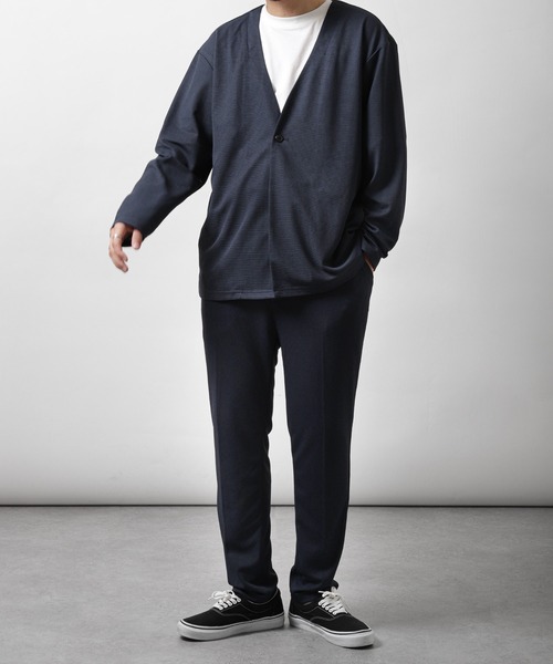 ZIP FIVE（ジップファイブ）の「【ZIP FIVE】【楽かるイージー】ポリエステルメッシュノーカラージャケット【機能素材】（ノーカラージャケット・メンズ・ブラック/ネイビー・SMALL/MEDIUM/LARGE/X-LARGE）」の13枚目の写真