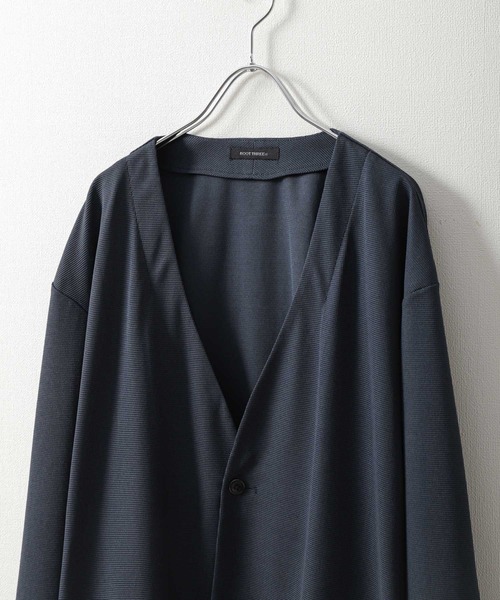 ZIP FIVE（ジップファイブ）の「【ZIP FIVE】【楽かるイージー】ポリエステルメッシュノーカラージャケット【機能素材】（ノーカラージャケット・メンズ・ブラック/ネイビー・SMALL/MEDIUM/LARGE/X-LARGE）」の7枚目の写真