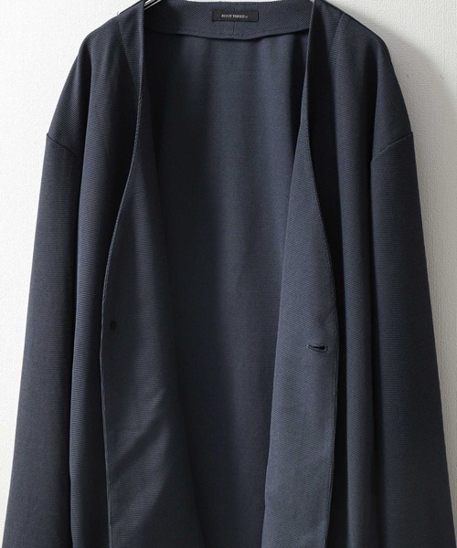 ZIP FIVE（ジップファイブ）の「【ZIP FIVE】【楽かるイージー】ポリエステルメッシュノーカラージャケット【機能素材】（ノーカラージャケット・メンズ・ブラック/ネイビー・SMALL/MEDIUM/LARGE/X-LARGE）」の20枚目の写真