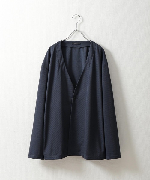 ZIP FIVE（ジップファイブ）の「【ZIP FIVE】【楽かるイージー】ポリエステルメッシュノーカラージャケット【機能素材】（ノーカラージャケット・メンズ・ブラック/ネイビー・SMALL/MEDIUM/LARGE/X-LARGE）」の18枚目の写真