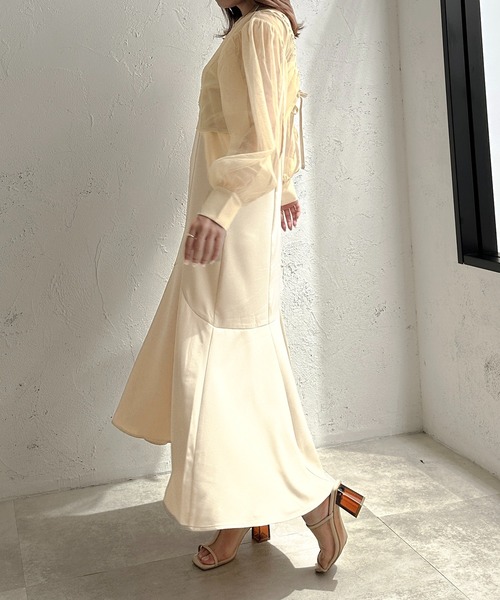 apres jour clair(アプレジュールクレア)の「【apres jour clair】【SET UP可能】マーメイドキャミワンピース【ZOZOTOWN限定アイテム】(ワンピース・レディース・アイボリー/ブラウン系その他/ブルー・フリー/X-LARGE)」の21枚目の写真