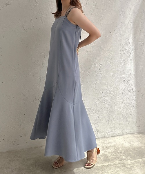 apres jour clair(アプレジュールクレア)の「【apres jour clair】【SET UP可能】マーメイドキャミワンピース【ZOZOTOWN限定アイテム】(ワンピース・レディース・アイボリー/ブラウン系その他/ブルー・フリー/X-LARGE)」の5枚目の写真